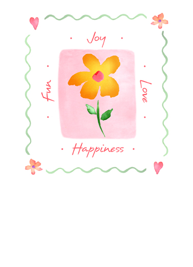 Joy Flower Love Card Cover