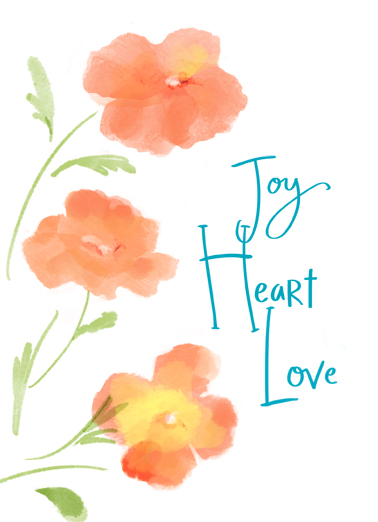 Joy Heart Flowers Card Cover