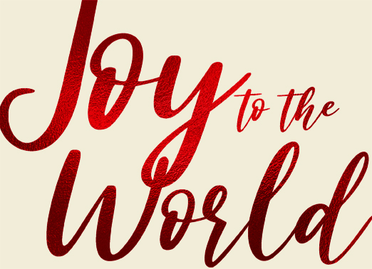 Joy to the World Lettering Christmas Ecard Cover