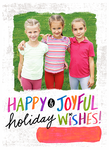 Joyful and Bright Wishes Add Your Photo Ecard Cover