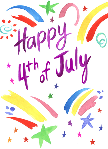 July 4th Burst Lettering Card Cover