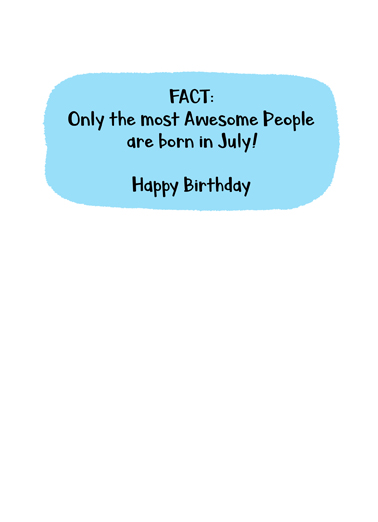 July Bday Facts 4th of July Card Inside