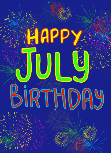 July Fireworks 4th of July Ecard Cover