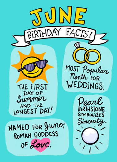 June Bday Facts June Birthday Card Cover