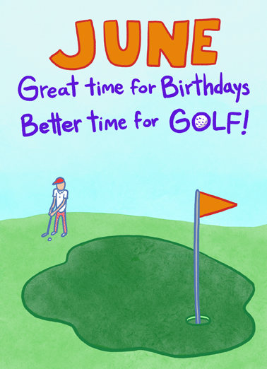 June Golfday June Birthday Ecard Cover