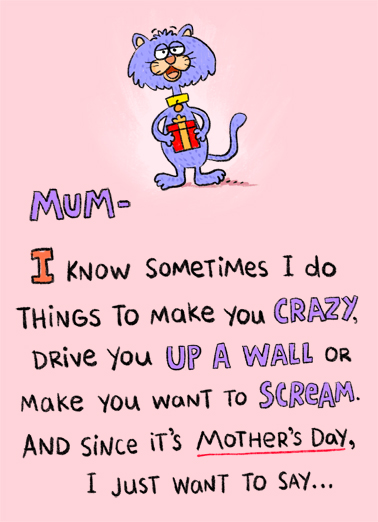 Just Sometimes MD For Mum Card Cover