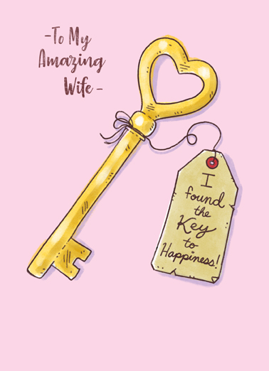 Key to Happiness Mom For Wife Card Cover