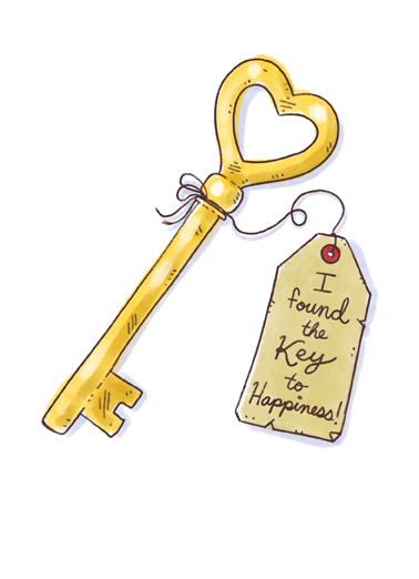 Key to Happiness Birthday Ecard Cover