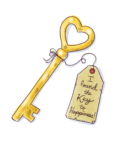 Key to Happiness For Friend Ecard Cover