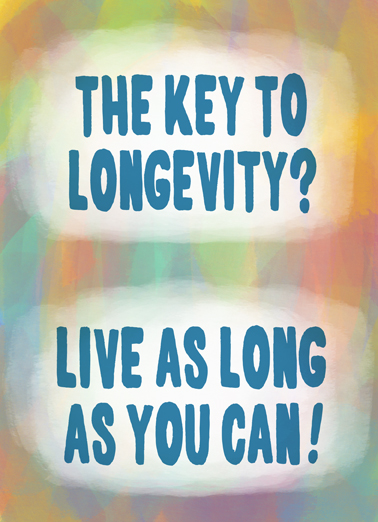 Key to Longevity Birthday Card Cover