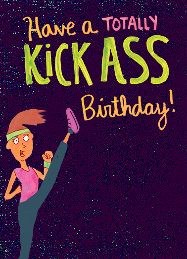 Kick Ass Birthday Lettering Ecard Cover