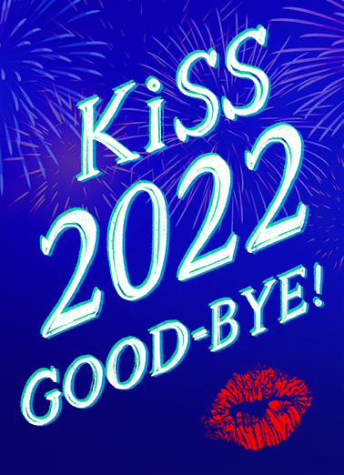 Kiss Good-Bye New Year's Card Cover