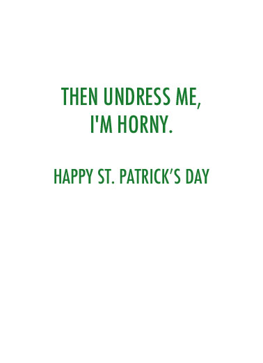 Kiss Me St. Patrick's Day Card Inside