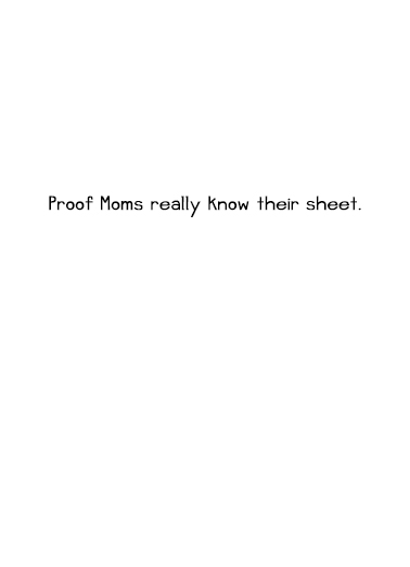 Know Sheet Mother's Day Card Inside