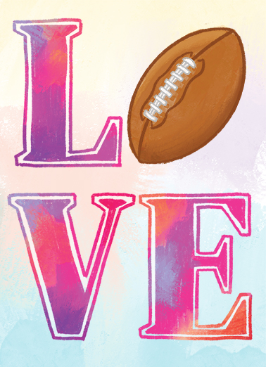 LOVE VAL Football Fun Ecard Cover