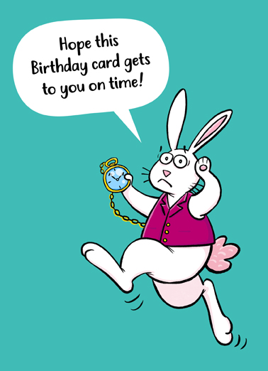 Late Rabbit Birthday Card Cover