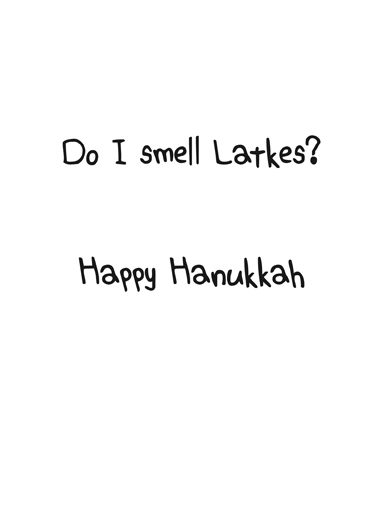 Latkes Dog Hanukkah Card Inside