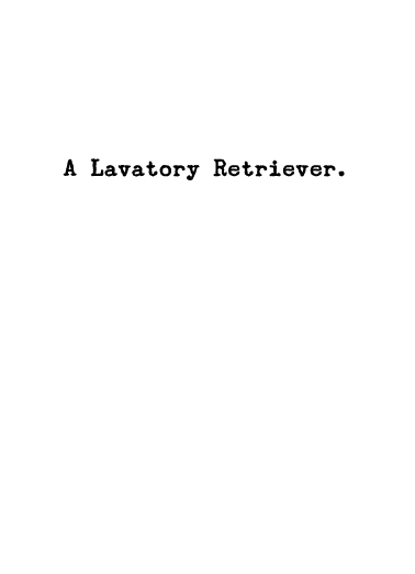 Lavatory Retriever (FD) Funny Animals Card Inside