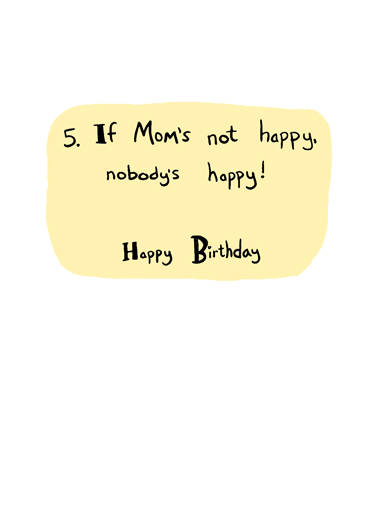 Learned From Mom Birthday Illustration Ecard Inside