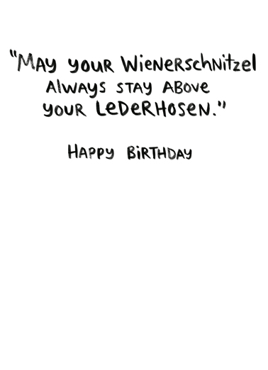 Lederhosen Birthday Card Inside