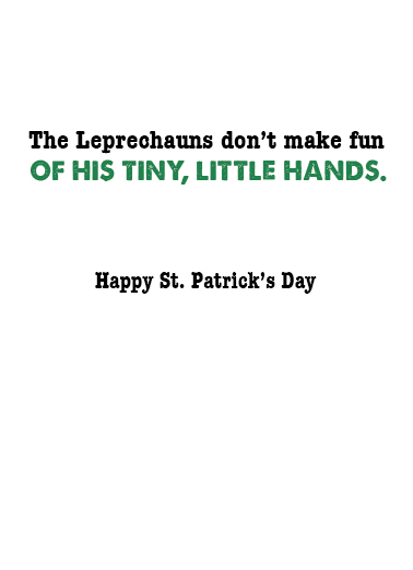 Leprechaun Hands St. Patrick's Day Card Inside