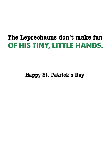 Leprechaun Hands President Donald Trump Card Inside