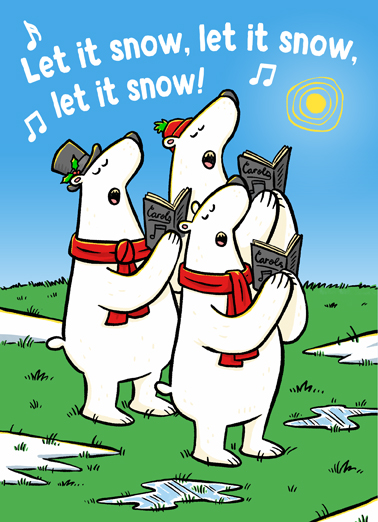 Let It Snow Bears - Funny Christmas Card to personalize and send.