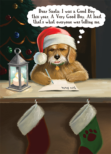Letter to Santa Dogs Ecard Cover