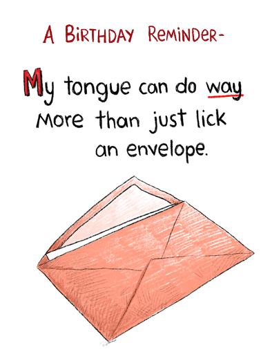 Lick Envelope Dirty Sexy Naughty Ecard Cover