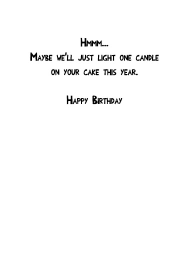 Light One Candle Cake Birthday Ecard Inside