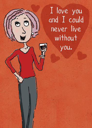 Live Without You Galentine's Day Card Cover