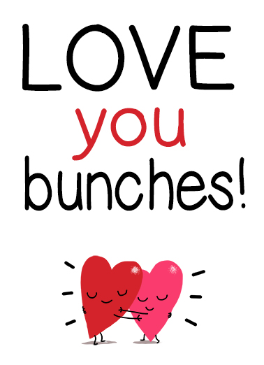 Love Bunches Lettering Ecard Cover