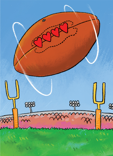 Love In The Air Football Fun Ecard Cover