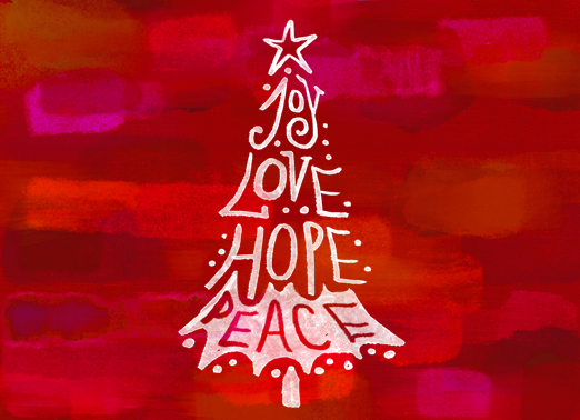 Love Joy Tree Christmas Ecard Cover