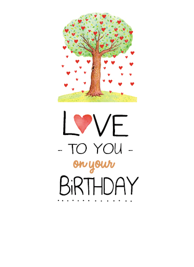 Love Tree Birthday Card Cover