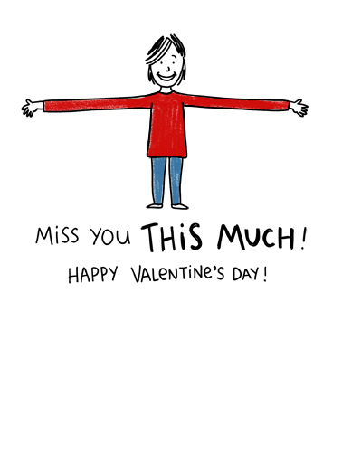 Love You, Miss You VAL Cartoons Card Inside