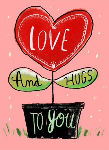 Love and Heart Hugs Valentine's Day Ecard Cover