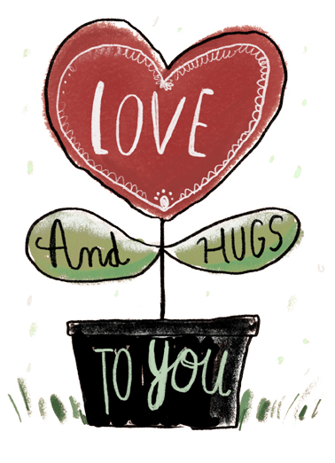 Love and Hugs 5x7 greeting Card Cover