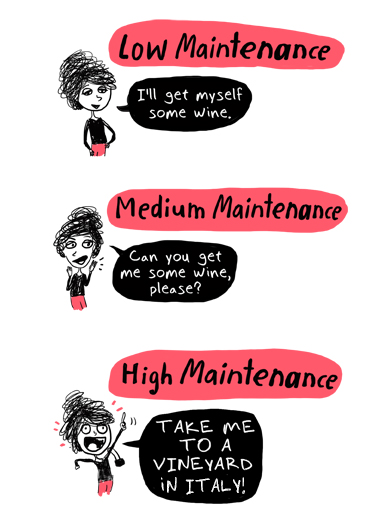 Low Maintenance Funny Ecard Cover