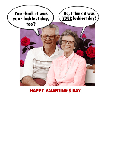 Luckiest Valentine For Him Ecard Inside