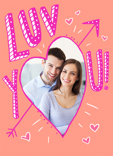 Luv You Anniversary Add Your Photo Ecard Cover