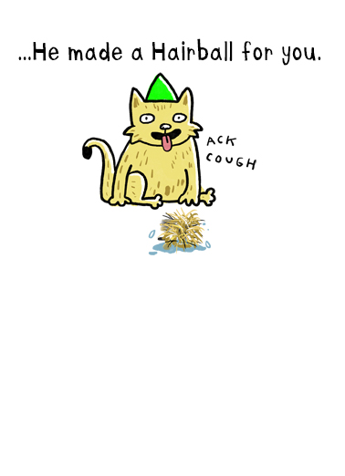 Made a Hairball Cats Card Inside