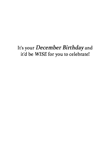 Magi Party December Birthday Card Inside