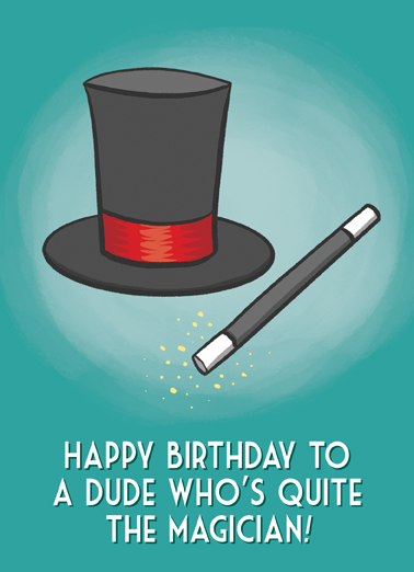Magician Birthday Card Cover