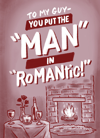 Man in Romantic VAL For Husband Ecard Cover