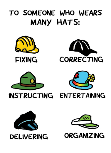 Many Hats Thank You Ecard Cover