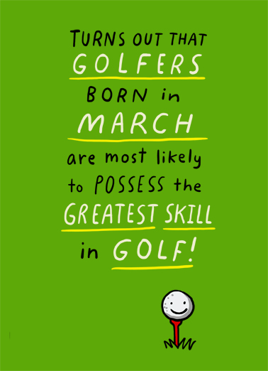 March Golfer March Birthday Ecard Cover