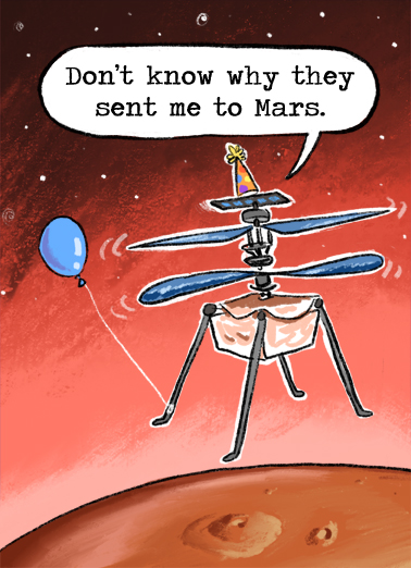 Mars Helicopter Cartoons Ecard Cover