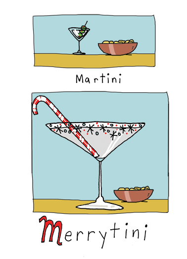 Martinis 5x7 greeting Ecard Cover