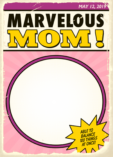 Marvelous Mom Add Your Photo Card Cover